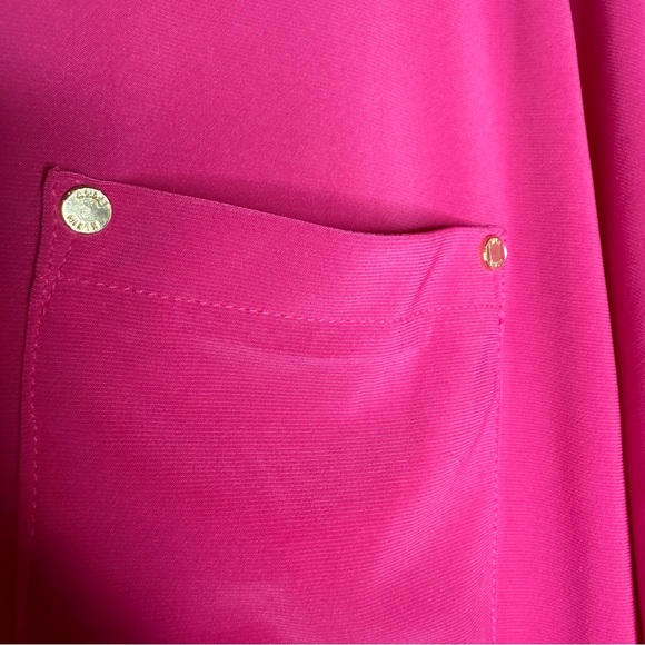 Anne Klein | Women’s Hot Pink Short Sleeve Knit Blouse w/Stretch, Size 2X - Picture 5 of 13